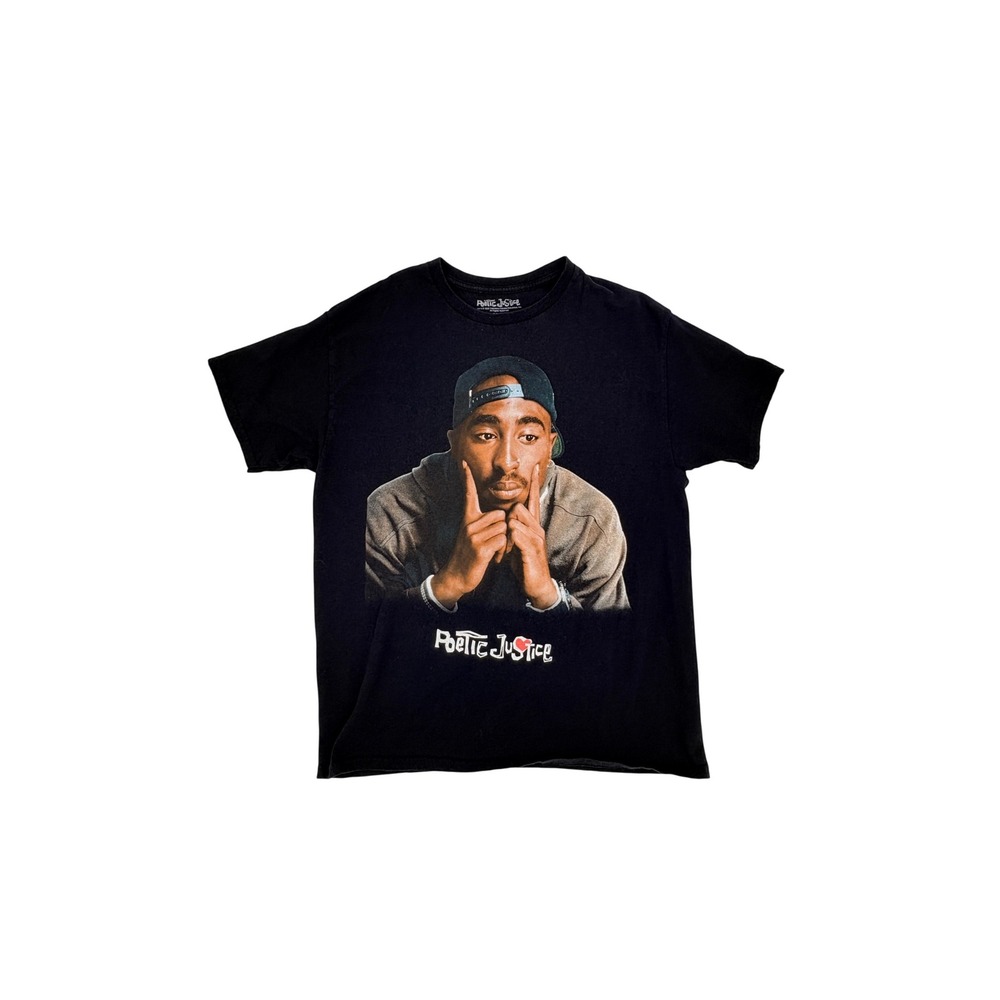 Poetic Justice Tupac Shakur Graphic T-Shirt Black Mens Medium 2Pac Movie‎ Tee